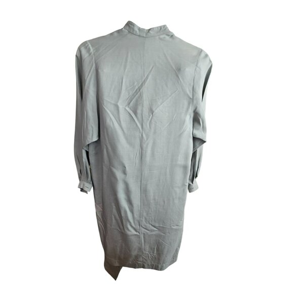 Vintage Womens Seafoam Green Silk Tunic With Mandarin Collar Pants Set HS147 - Picture 9 of 12